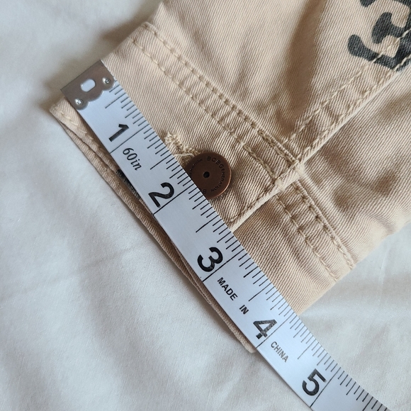 ❤️NWT BCBGeneration Nude/Blush/Black Scattered Alphabet Denim Jean Jacket, S - Picture 11 of 14